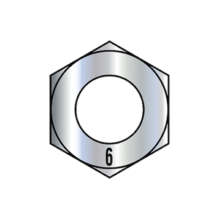 Zoro Select Hex Nut, M3-0.5, Steel, Class 6, Zinc Plated, 15000 PK M3D934-6