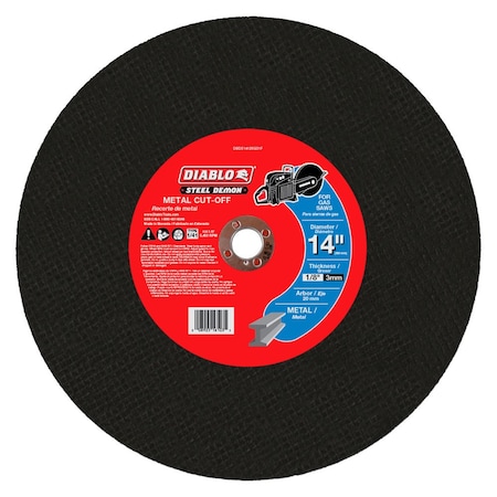 Diablo Abrasive Cut-Off Wheel, Type 1, 14 in Dia, 1/8 in Thick, Ceramic DBDS14125G01F