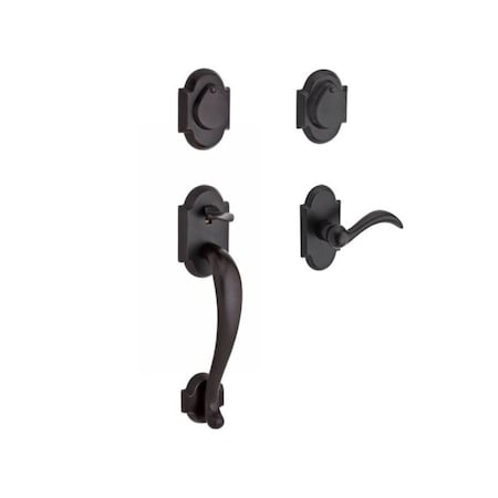 Baldwin Double Cylinder Adirondack Handleset, LH Arch Lever, Dark Bronze DC.ADIXARC.L.RAR.481