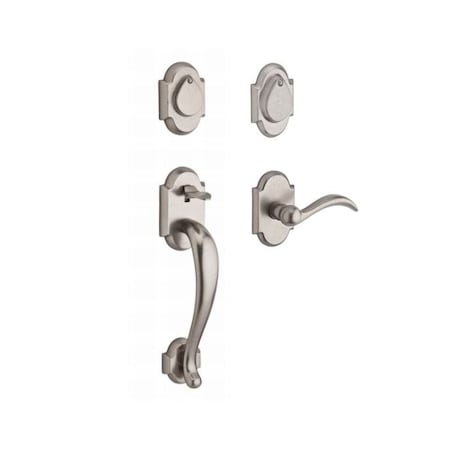 Baldwin Double Cylinder Adirondack Handleset, LH Arch Lever, White Bronze DC.ADIXARC.L.RAR.492
