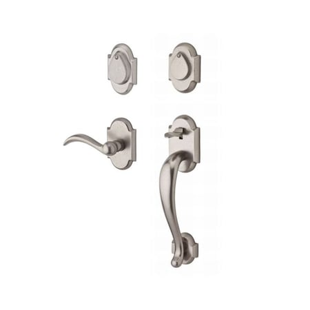 Baldwin Double Cylinder Adirondack Handleset, RH Arch Lever, White Bronze DC.ADIXARC.R.RAR.492