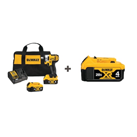 Dewalt Cordless Impact kit w/3rd Battery DCF880M2/DCB204