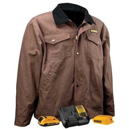 Dewalt Unisex DEWALT(R) Unisex Heated Barn Coat Kitted, Tobacco, Heats Up to 9 hr. , 20 XL DCHJ083TD1-XL