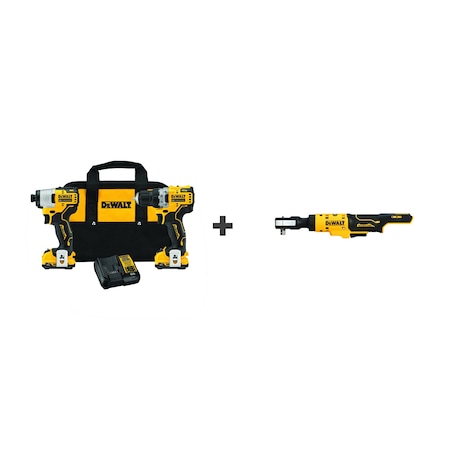 Dewalt Cordless Combo Kit, Drive 3/8", DEWALT(R) DCK221F2/DCF503B