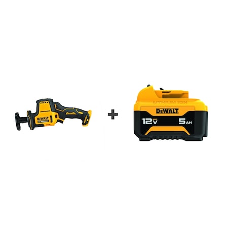 Dewalt Reciprocating Saw Kit, Cordless, Compact DCS312B / DCB126