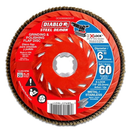 Diablo Flap Disc, 60-Grit for X-Lock and All G DCX060060X01F