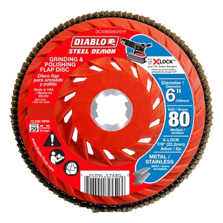 Diablo Flap Disc, 80-Grit for X-Lock and All G DCX060080X01F