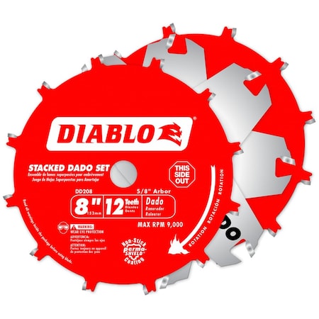 Diablo Dado Saw Blade Set, 8 in dia DD208H