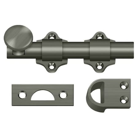 Deltana Dutch Door Bolt, Heavy Duty Antique Nickel 4" DDB425U15A