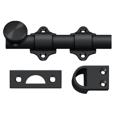 Deltana Dutch Door Bolt, Heavy Duty Black 4" DDB425U19