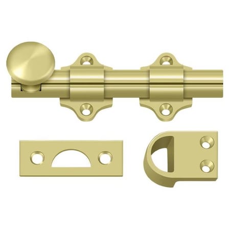 Deltana Dutch Door Bolt, Heavy Duty Bright Brass 4" DDB425U3