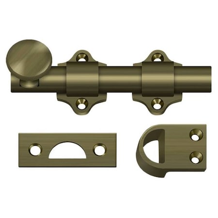 Deltana Dutch Door Bolt, Heavy Duty Antique Brass 4" DDB425U5
