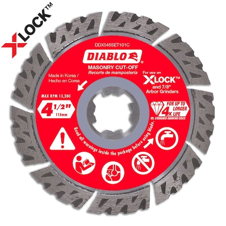 Diablo DiamondSawBlade, Diam:4.5", Arbor:7/8" DDX045SET101C