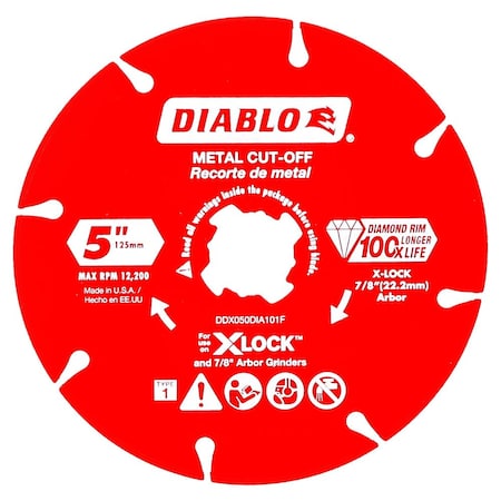 Diablo DiamondSawBlade, Diam:5", Arbor:7/8" DDX050DIA101F