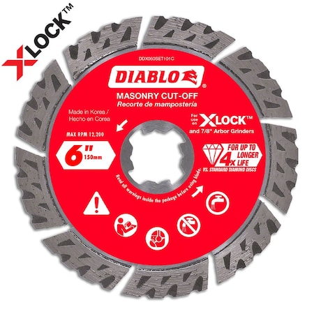 Diablo DiamondSawBlade, Diam:6", Arbor:6" DDX060SET101C