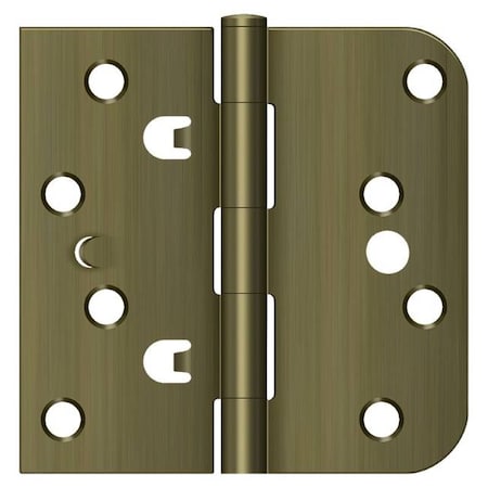 DELTANA Antique Brass Square Hinge, Holes per Leaf: 4 DE44058TT5