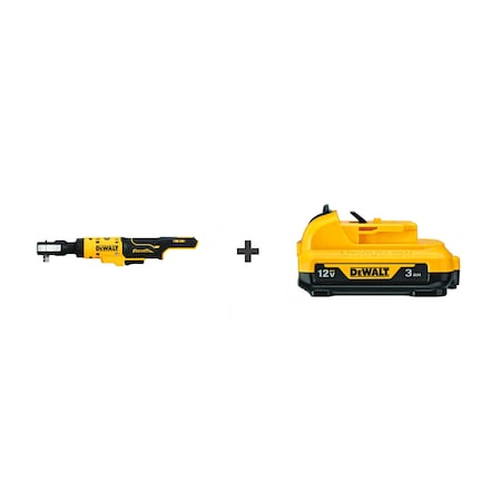 Dewalt Ratchet, Cordless, 2.2 lb, 12V DC, Battery DCF503B/DCB124