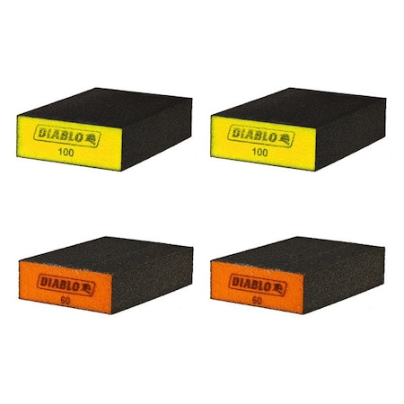 Diablo Large Sponge Grit Med/Fn, PK4 DFBLBLOMEF04G