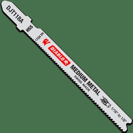 Diablo JigsawBlade, 3.625 in L, HighSpeedSteel, PK5 DJT118A5