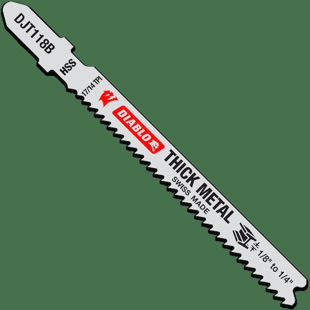 Diablo JigsawBlade, 3.625 in L, HighSpeedSteel, PK5 DJT118B5