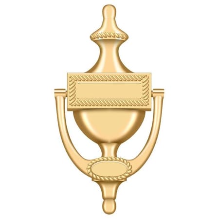 Deltana Door Knocker, Victorian Rope Lifetime Brass DKR75CR003