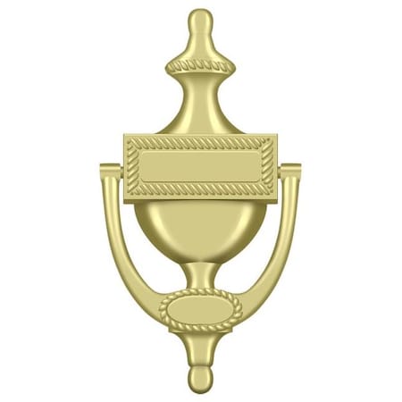 Deltana Door Knocker, Victorian Rope Bright Brass DKR75U3