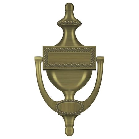 Deltana Door Knocker, Victorian Rope Antique Brass DKR75U5