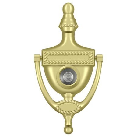 Deltana Door Knocker-Viewer, Victorian Rope Bright Brass DKV6RU3