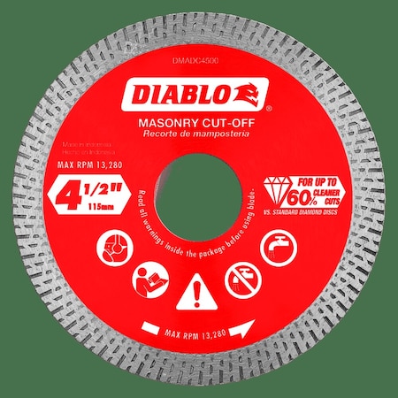Diablo DiamondSawBlade, Diam:4.5", Arbor:5/8" DMADC0450