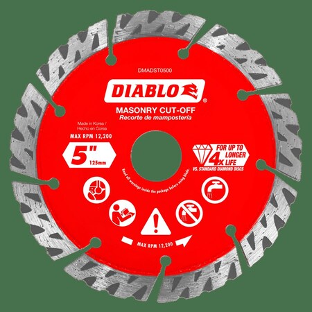 Diablo Diamond Segmented Turbo Rim Masonry Cut- DMADST0500