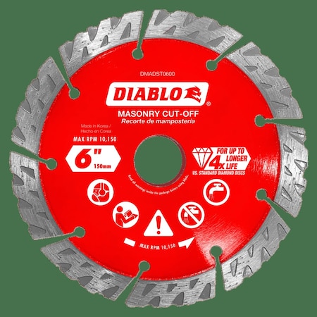Diablo Diamond Segmented Turbo Rim Masonry Cut- DMADST0600