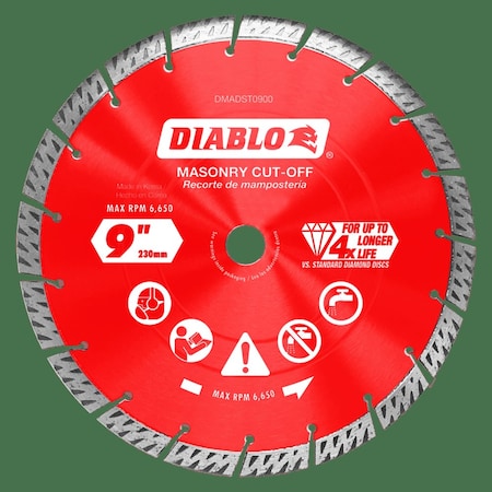 Diablo Diamond Segmented Turbo Rim Masonry Cut- DMADST0900