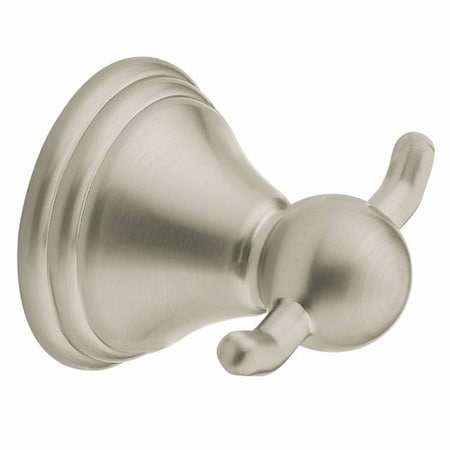 Moen Preston Double Robe Hook Brushed Nickel DN8403BN