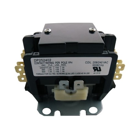 Supco Contactor, 25A, 240V, 2 Pole DP252402