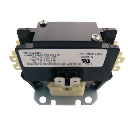 Supco Contactor, 30A, 240V, 1.5 Pole DP302401