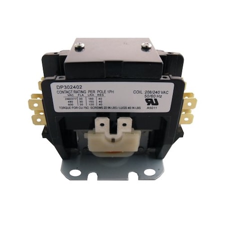 Supco Contactor, 30A, 240V, 2 Pole DP302402