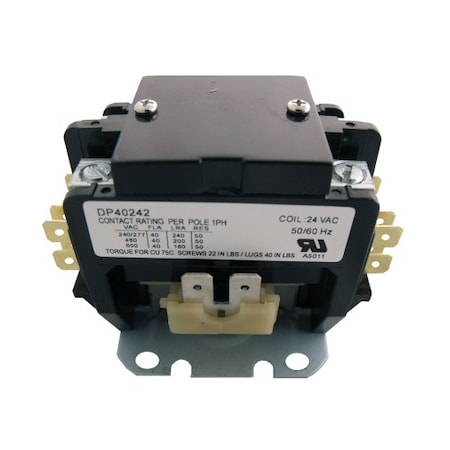 Supco Contactor, 40A, 24V, 2 Pole DP40242