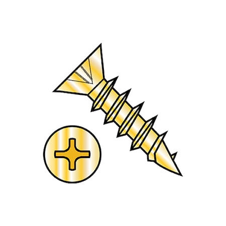 Zoro Select #6, Wood Screw, Plain Brass, 5/8 in L, 10000 PK 06C10DPFDBB