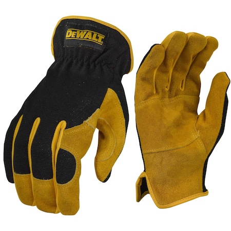 Dewalt Leather Gloves, Slip On, Black, XL DPG216XL