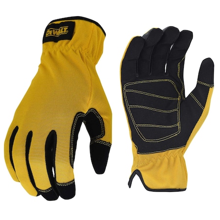 Dewalt Mechanics Gloves, Slip On Cuff, Yellow, L DPG222L