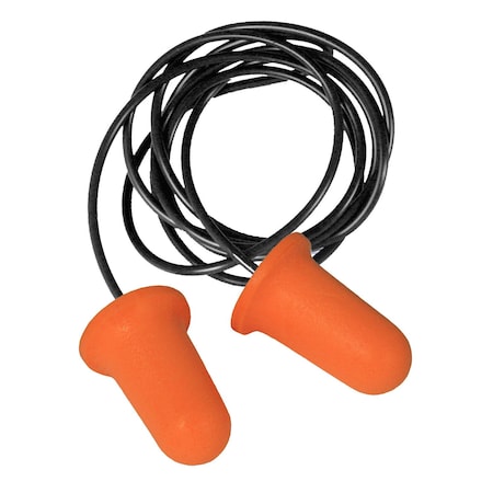 Dewalt Disposable Foam Ear Plugs, Bell Shape, 33 dB, Black / Orange DPG65TC2