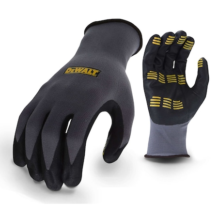 Dewalt Coated Gloves, Foam Nitrile, Palm, Not Rated Abrasion Level, Gray, XL DPG76XL