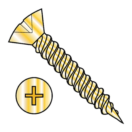 Zoro Select Wood Screw, #6, 5/8 in, Plain Brass Oval Head Phillips Drive, 10000 PK 06F10DPODBB