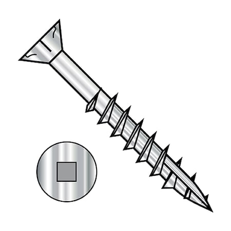 Zoro Select Deck Screw, #10 x 4 in, Stainless Steel, Flat Head, Square Drive, 1000 PK 1064DQF17188