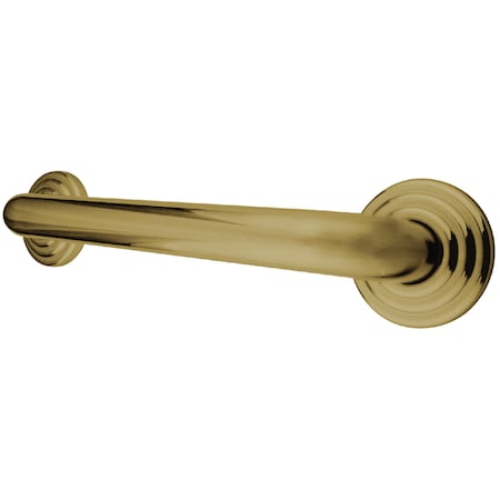 Kingston Brass Traditional DR314122 12" Decorative 1-1/4" OD Grab B, 15-1/16" L, 17 ga. Brass, Polished Brass DR314122