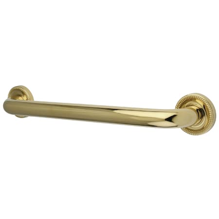 Kingston Brass Traditional DR914122 12" Decorative 1-1/4" OD Grab B, 14-13/16" L, 17 ga. Brass, Polished Brass DR914122