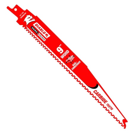 Diablo 9" 5/7 TPI Demo Demon Carbide Teeth Reciprocating Saw Blades for Nail-Embedded Wood, 10PK DS0906CWS10