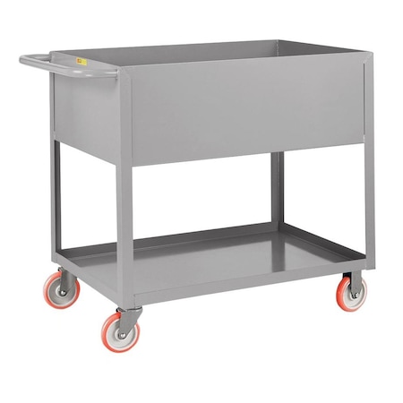 Little Giant Flat Handle Deep Shelf Utility Cart, 3600 lb Load Capacity, 2 Shelves, 54 in L, 24 in W, 38 in H DS2448X126PY