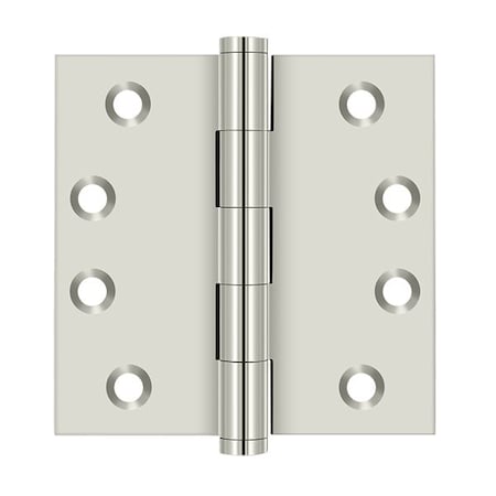 Deltana Bright Nickel Square Hinge, Holes per Leaf: 4 DSB414
