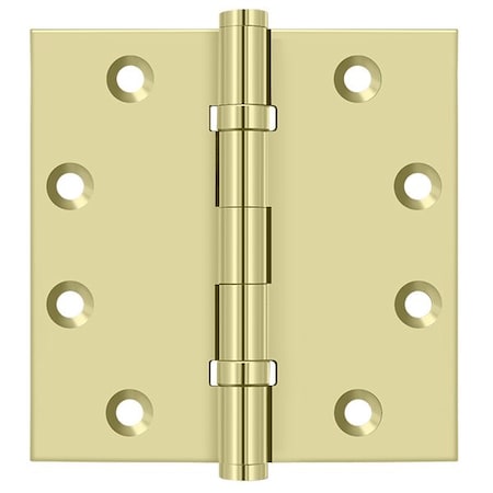 Deltana Bright Brass Door and Butt Hinge DSB45B3-UNL